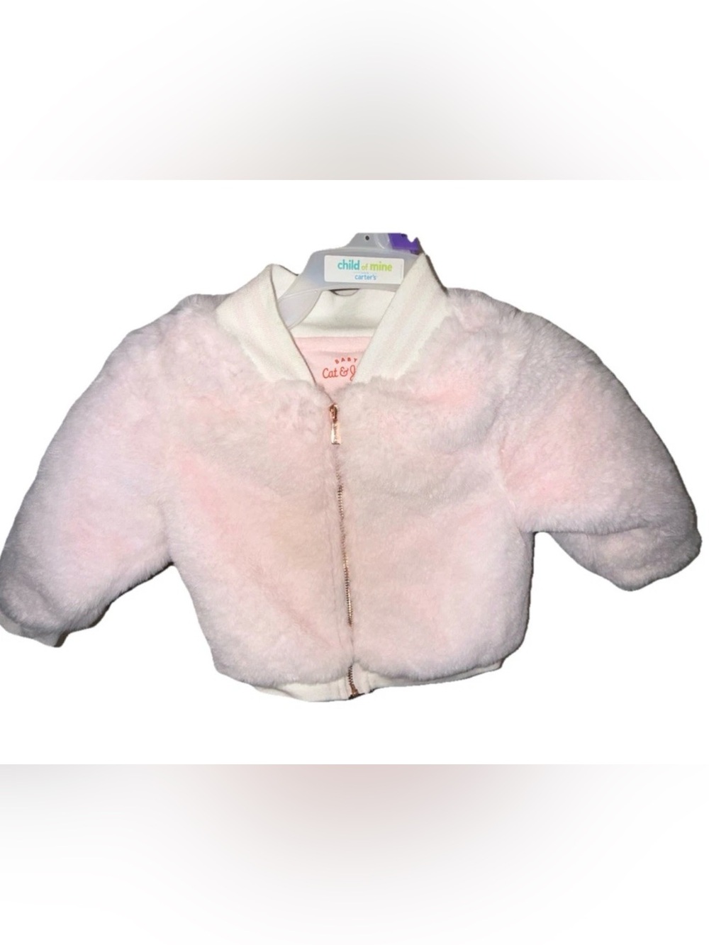 Cat & Jack Light Pink Faux Fur Baby Puffer Jacket